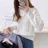 Women's Sweater POLO Collar Autumn and Winter Vintage Loose Pullover Sweater Knitted Top for Women