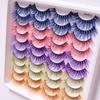20 Pairs Of Colored False Eyelashes ,Magnifying The Eyes ,Thick And Curly Cross Eyelashes