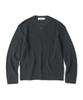 KNITTED Cotton Henley Neck Waffle Knit Charcoal