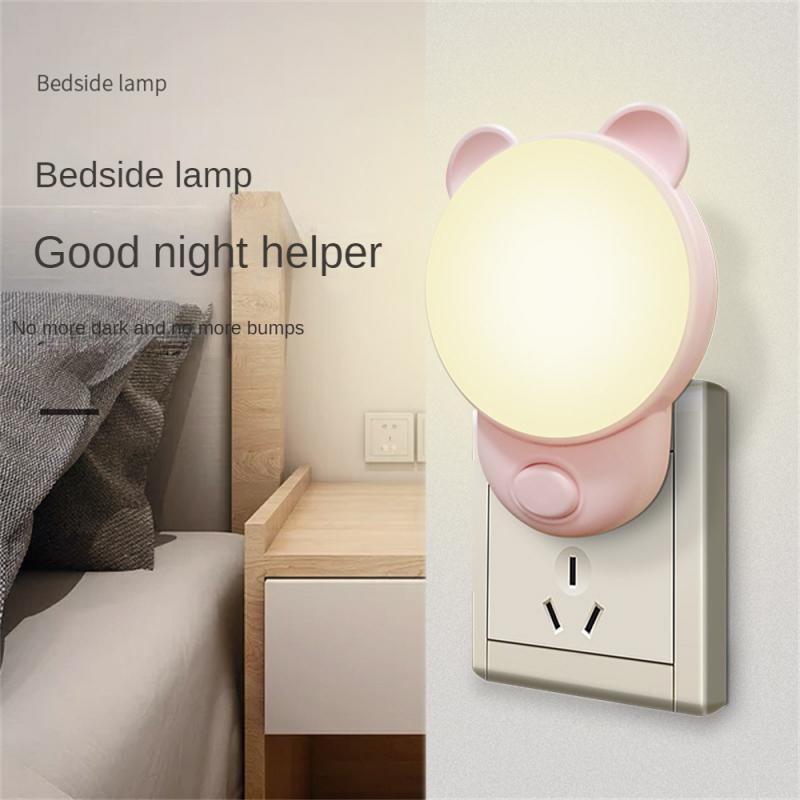 LED Steckdosen-Nachtlicht LED Dimmer Babypflege Augen Schlaflicht Schlafzimmer Schlaflicht Stecker LED Energiesparend Niedliche Mini-Lampe