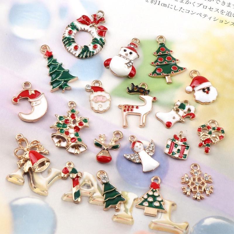  10x/Set Colorful Christmas Charms New Year Xmas Pendant for DIY Jewelry Making