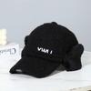 Autumn and winter new thickened lamb wool baseball cap children cold warm can tie ponytail cap tide
