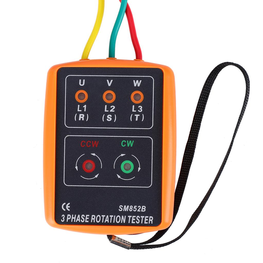 SM852B 3-fas 60V~600V AC Sekvensordning Rotationsriktningsindikator Testare 20Hz400Hz
