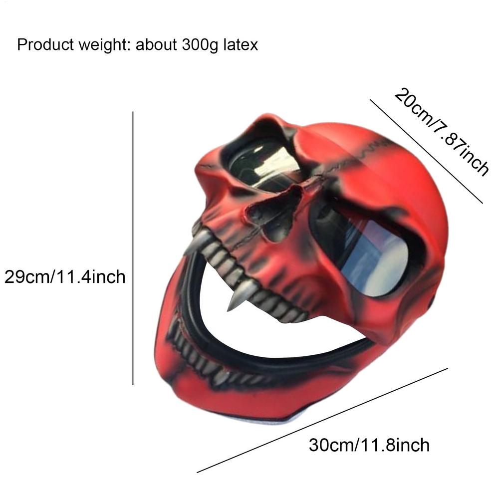 Ghost Skull Helme Integralhelme Totenkopf Motorrad mit Schutzbrille Motorradbrille Gesichtsschutz Totenkopf Motocross Reiten