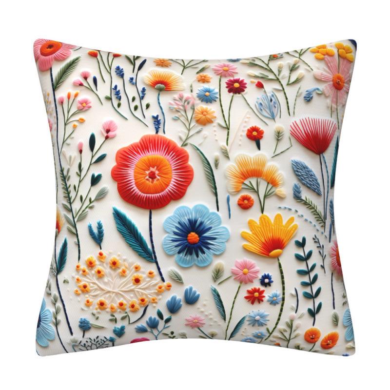 New Stereo Embossed Floral Pillowcase Cushion Cover with Digital Printing