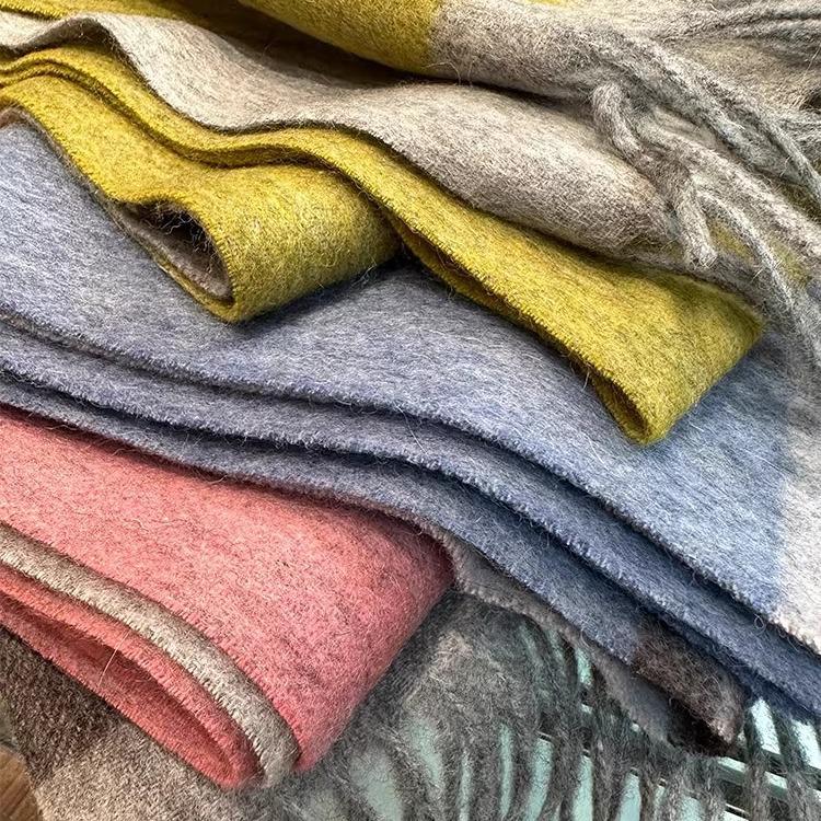 Designer Women's 100% Pure Wool Scarf: Stylish, Color-Coordinated, Narrow, High-End, Warm Winter Neck Accessory for Couples and Commuters.