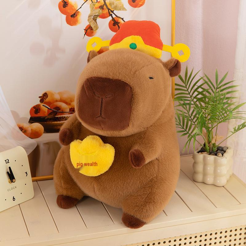 

Очаровательная плюшевая подушка Капибара - Бог богатства и игрушка в виде слитка 30cm (0.31kg) глубокий/коричневый