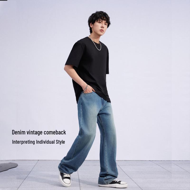 Meters/bonwe Men's Loose Straight-Leg Jeans