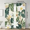 2pcs Tropical Leaf Print Blackout Curtains - High-Quality Polyester   Easy Installation   No Rod Needed   Ideal for Bedroom   Living