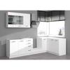ATLAS Cuisine complète d'angle 8 éléments (reversible droit / gauche) - Décor blanc - L270 cm - Plan de travail non inclus