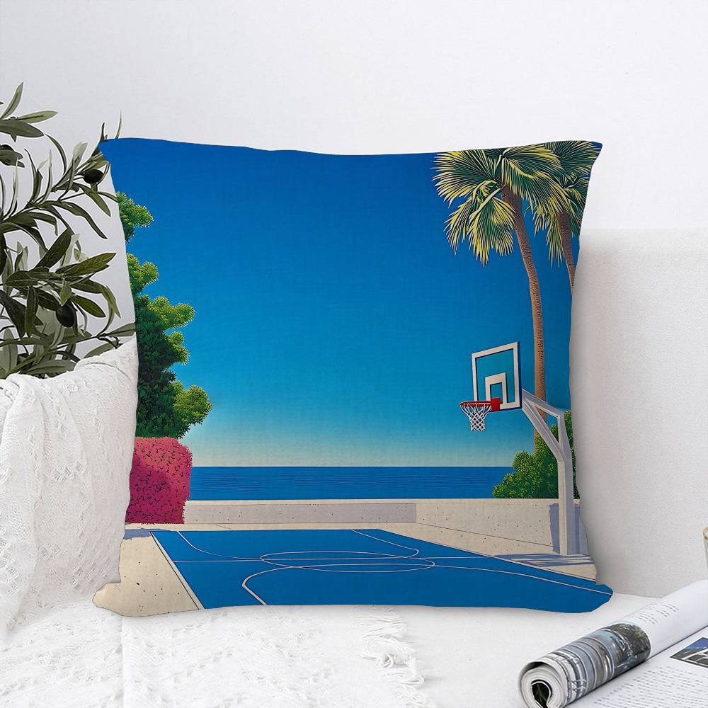 

Japan Beach City Summer Office Cushion Pillowcase Car Cushion Cover45X45CM Lumbar Pillowcase Sofa Pillowcover 12x12Inch