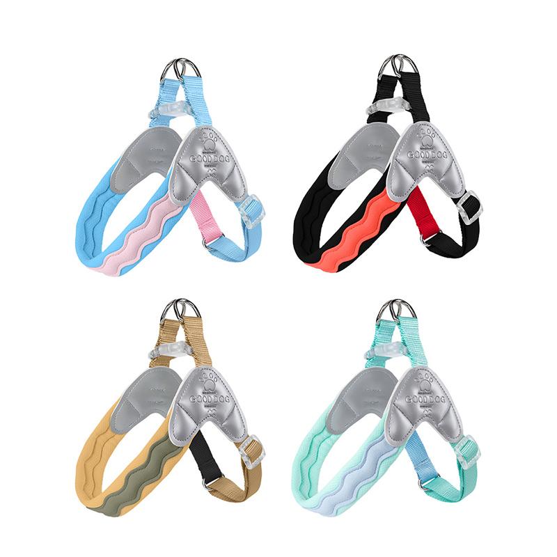 Fashion Breathable Dog Harness with Soft Padded Anti-escape Durable Adjustable Y- Shaped Pet Chest Strap for Comfortable Walking