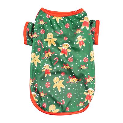 Dog Christmas Pullover Gingerbread Man Pattern Comfortable Polyester Pet Sweatshirt for Puppy