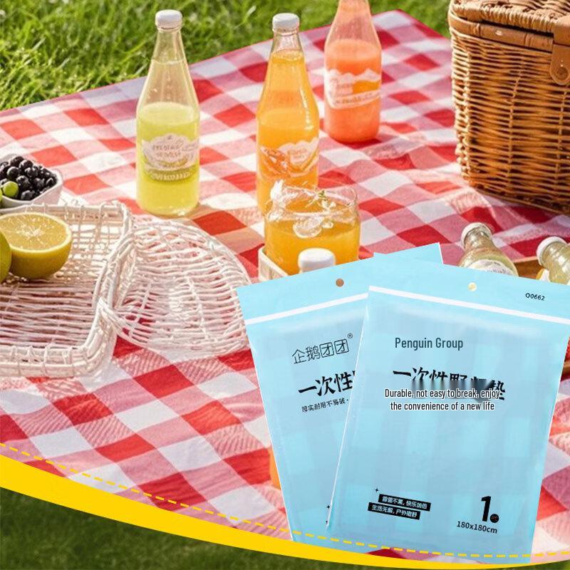 Red Plaid Disposable Picnic Mat - 3 Pack