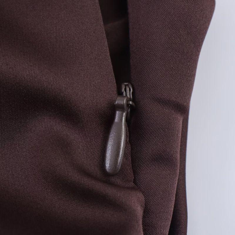 Kaslead New Women Clothes Western Style Fashion Backless Silk Satin Texture Long Dress 8391052