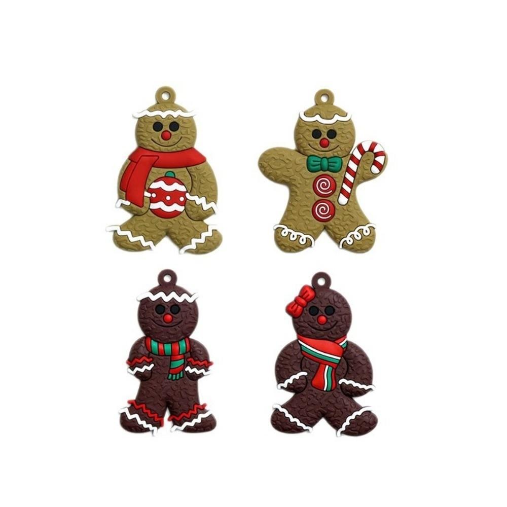 16Pcs/set Kid Gift Gingerbread Man Ornament PVC Xmas Tree Decoration Christmas Tree Pendant