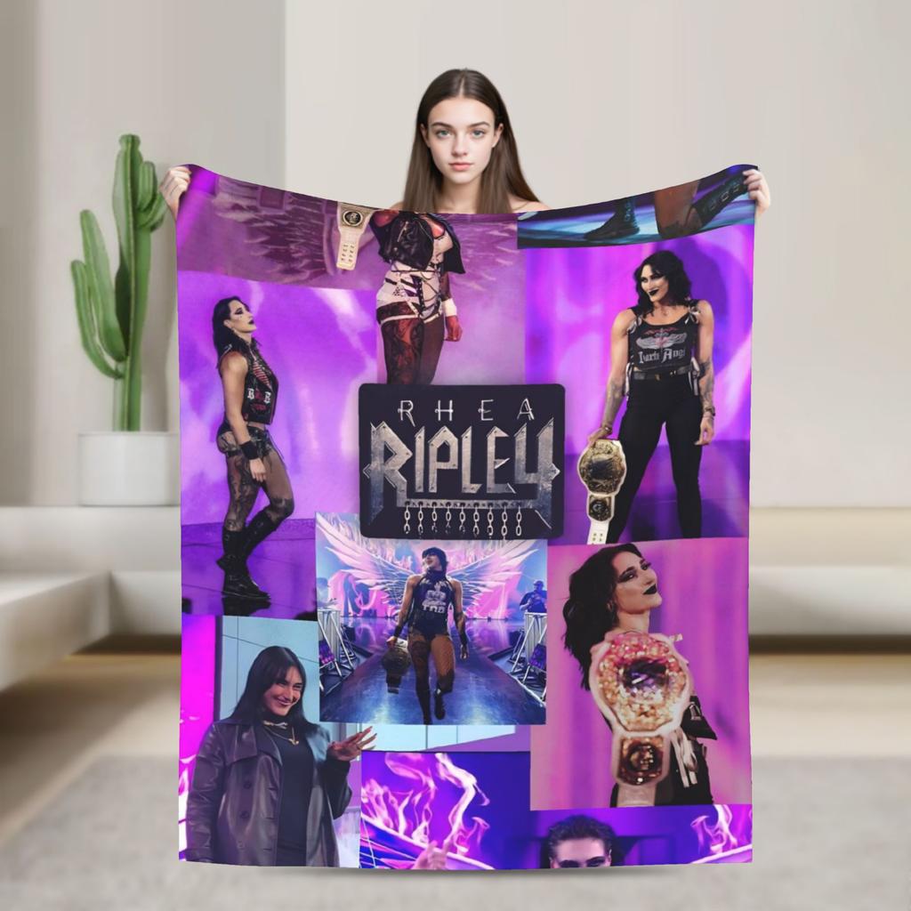 Rhea Ripley  Blanket Quality Warm  Bedding Throws Winter Travel Living Room Funny Bedspread