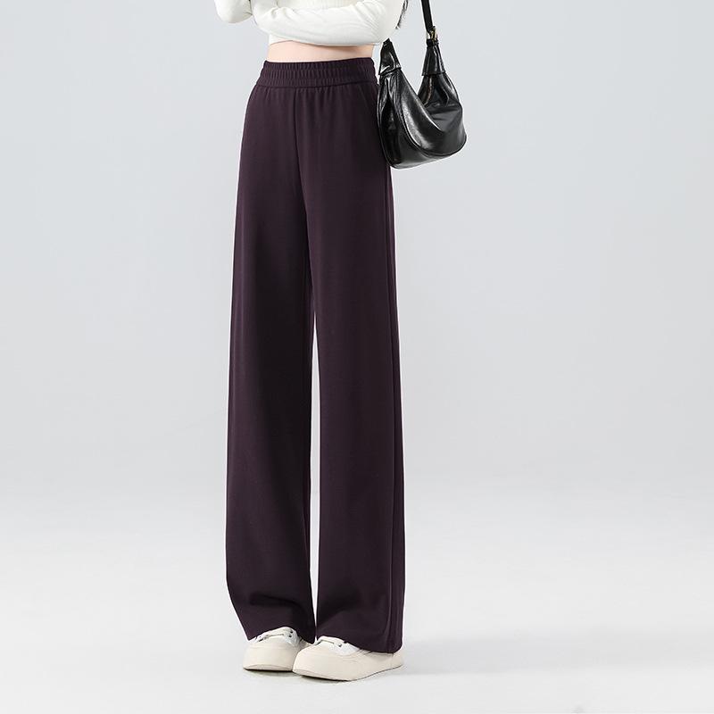 

High-Waisted Slim-Fit Modal and Cupro Wide-Leg Pants, Spring & Autumn Style, Casual Plus-Size Women s Pants. 2XL, Weight 67.5-77.5kg