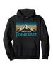 Tennessee Nashville Retro Americana Hoodie - Black Casual Pullover with Mountain Graphic