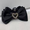 New Arrivals Open Run Satin Hair Clip Heart Cubic Big Size Updo Hairpin