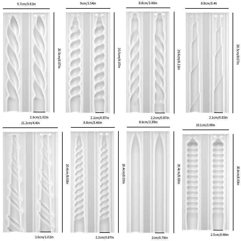 Romantic Spiral Long Pole Silicone Candle Mold DIY Geometry Round Church Candle Making Supplies Mould Handmade Gifts Home Decor