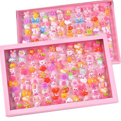 10 pcs/lot anneaux de dessin animé pour enfants bonbons fleur Animal arc forme ensemble d'anneaux