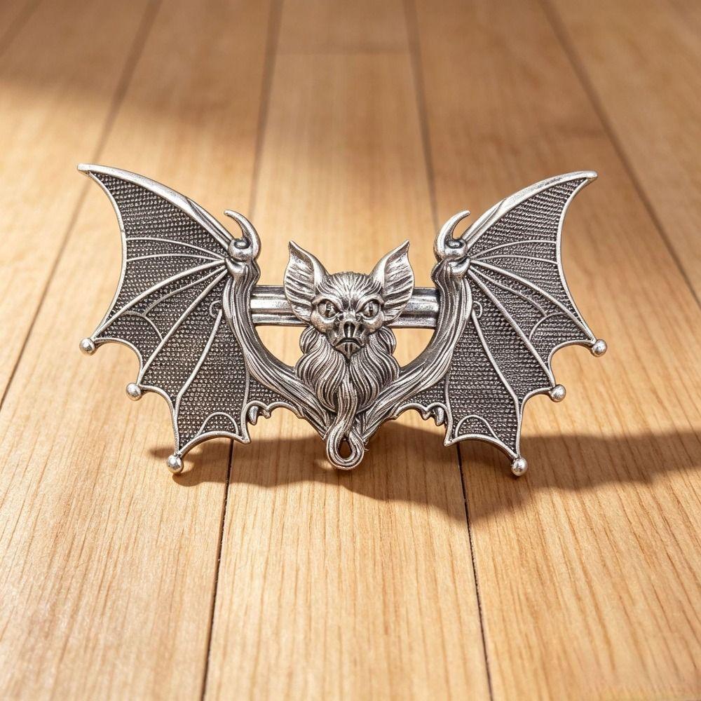 Antiqued Gothic Carved Bat Hair Barrette Halloween Cosplay Hair Clip Cosplay Costume Prop