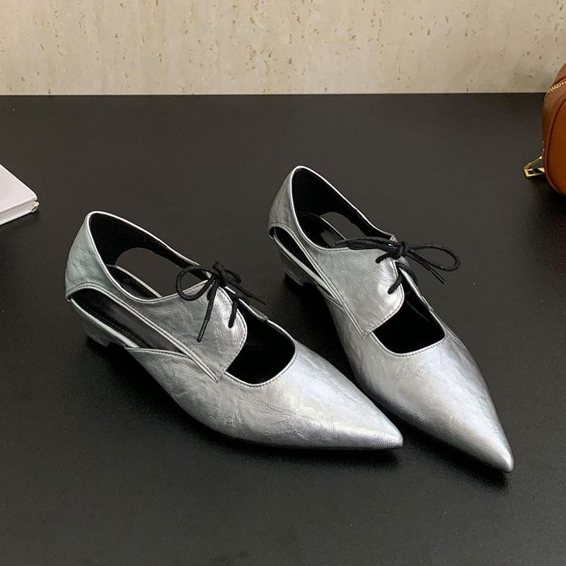 Fashion 2025 New Fashion Shallow Women Low Heel Shoes Luxury Female Pointed Toe Footwear Butterfly-Knot Ladies Heeled Shoes Pumps