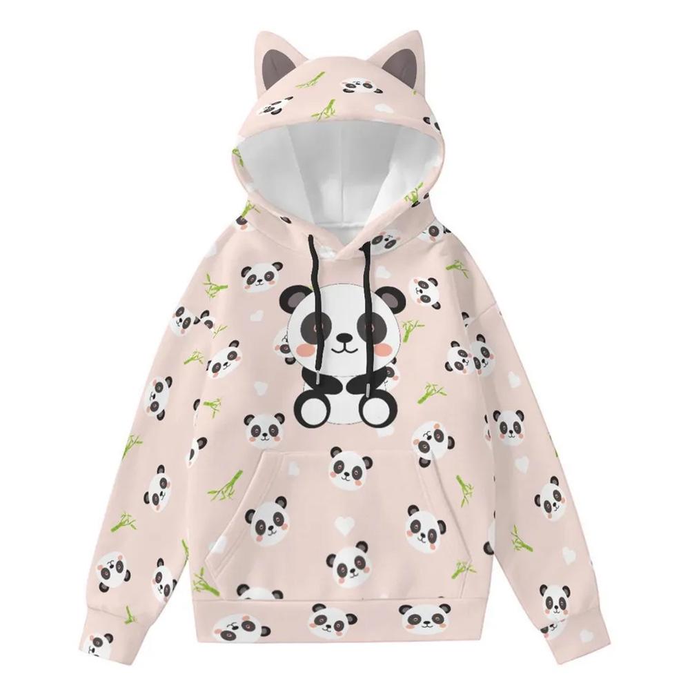 DZ Style Dämonenjägerin Mädchen Tigerohren Hoodie - Niedliches Anime Wukong Panda Frosch Design