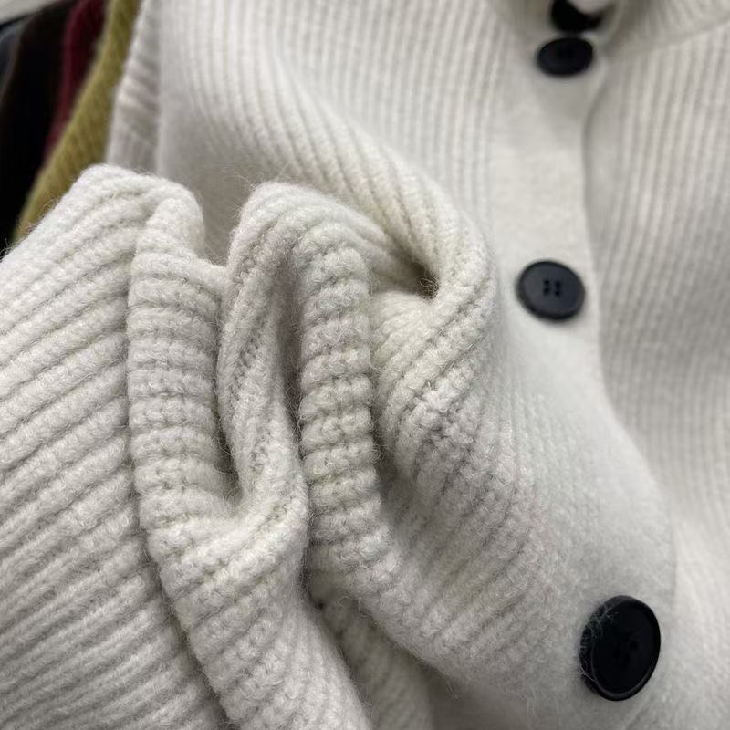 French Vintage Design Style Turtleneck Tops Autumn Casual Loose Single-breasted Clothes Solid Long Sleeve Knitted Sweater Winter