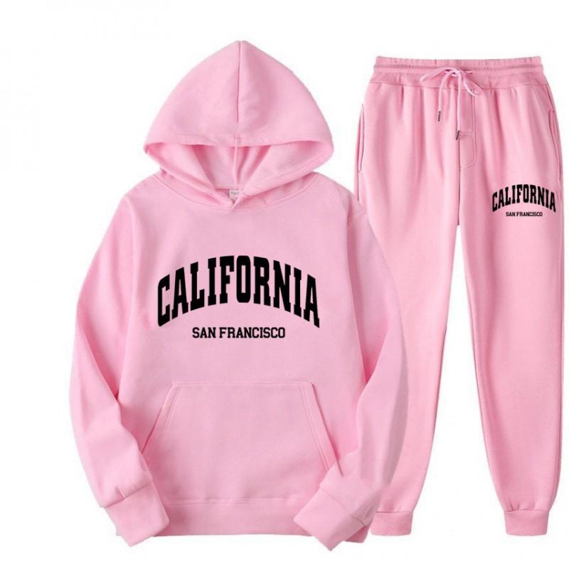 Unisex Oversized Hoodie Jogger Set Men Women Casual Sportswear Cotton Blend Warm Fleece Lined