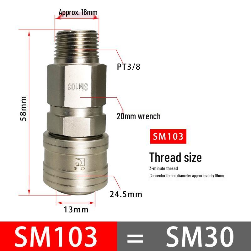 C-Type Pneumatic Quick Connector for Air Compressors and Oxygen Hoses