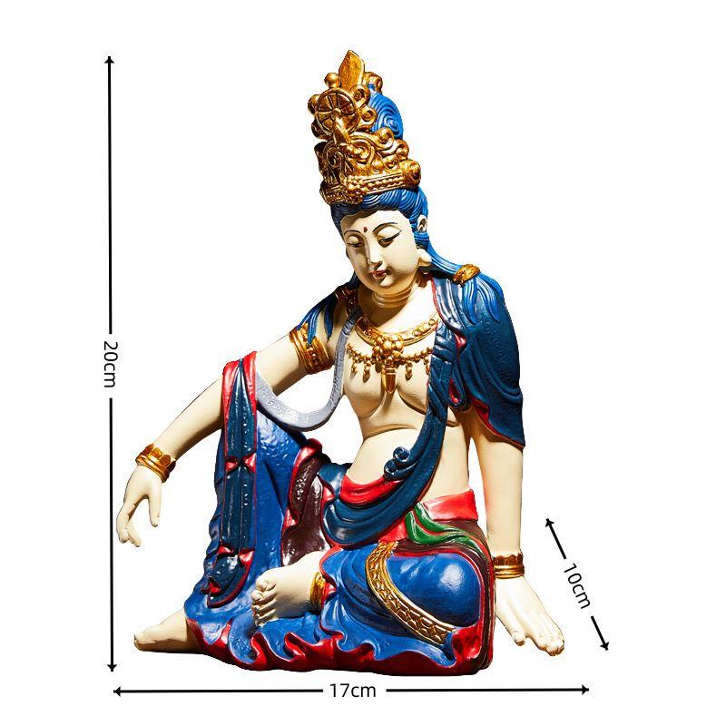 Resin Zen Water Moon Goddess Kwan Yin Guanyin Statue Figurine Tea Room Meditation Home Decor Gift