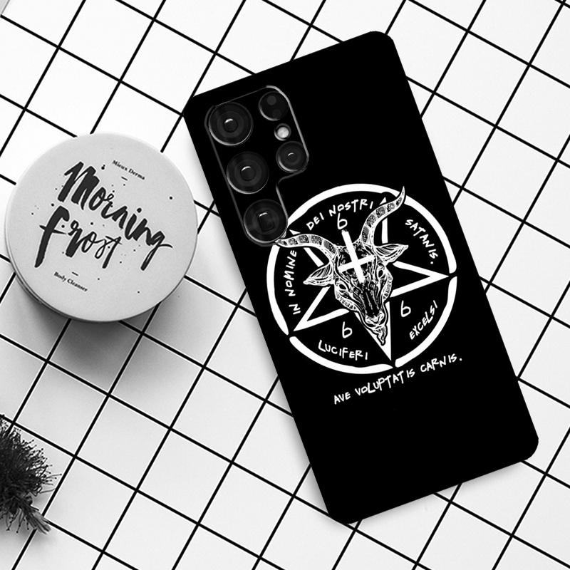 Pentagram 666 Demonic Satanic Case For Samsung Galaxy S21 S22 S23 S24 S25 Ultra S9 S10 S25 Plus S24 FE S20 FE Phone Cover