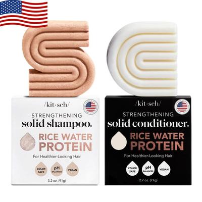 Kitsch Vegan Damaged Hair Rice Shampoo Bar Conditioner Bar Set, 1 Piece