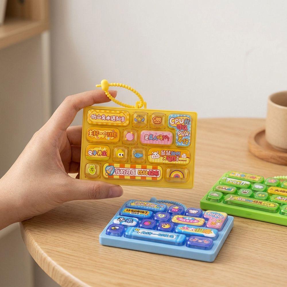 Cartoon 14 Key Fidget Keyboard Charm Plastic Fingertip Button Keyring  Home School