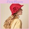 Wool Felt Fisherman Hat With Embroidered Flowers For Winter Fashion Women
