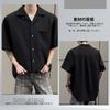 [OkYiLi] Men's Short-Sleeved Shirt, Summer Casual, Breathable, Lightweight, Loose Fit, Plus Sizes, Stylish, Plain, Lightweight, Soft, Cool Top, Spring