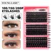 Individuelle Wimpernverlängerungen Flauschig Dicht Natürliche Büschel Falsche Wimpern Kit Segmentierte Wimpernverlängerung DIY Make-up Werkzeuge