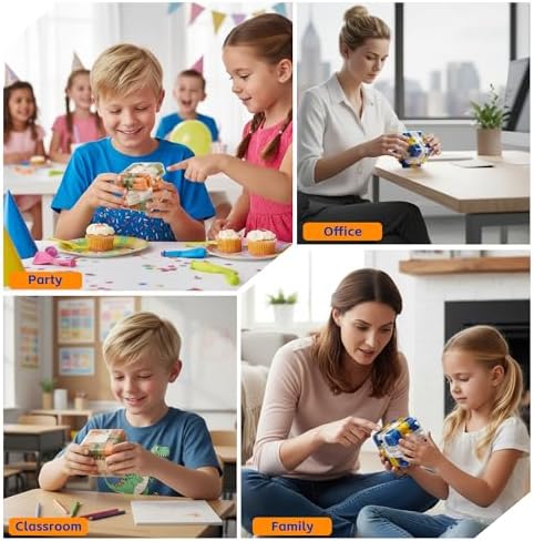 3D Labyrinth Cube Ball Maze Puzzle, 3x3 Interactive Fidget Toy, Stress Relief & Brain Teaser Gift for Parties Birthdays