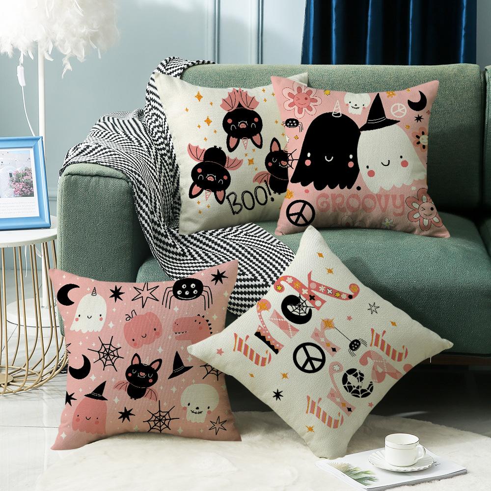 New Halloween Cute Ghost Pillowcase Bat Pillowcase Sofa Bedroom Pillowcase Bedside Backrest