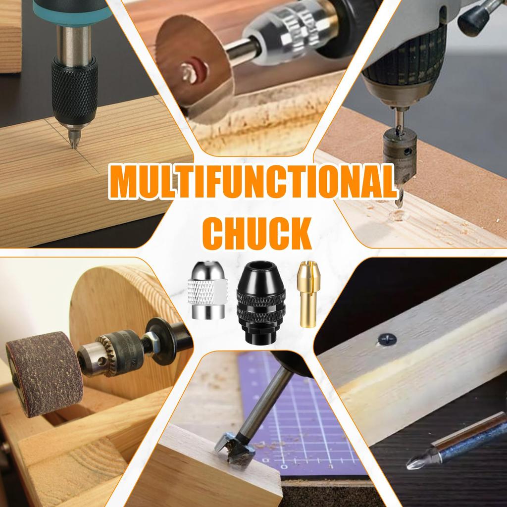 Mehrfachspannfutter 15-teiliges Set Messing Spannmutter-Kit Set Ersatz Schnellwechsel-Spannfutter ohne Schlüssel Rotierendes Werkzeug Zubehör