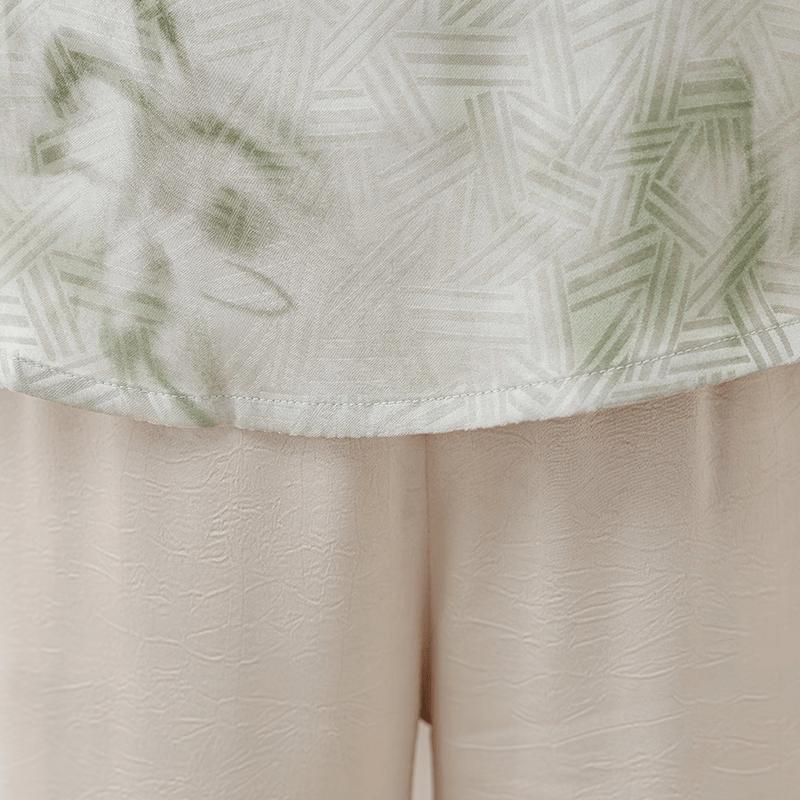 New Chinese Style Printed Blouse