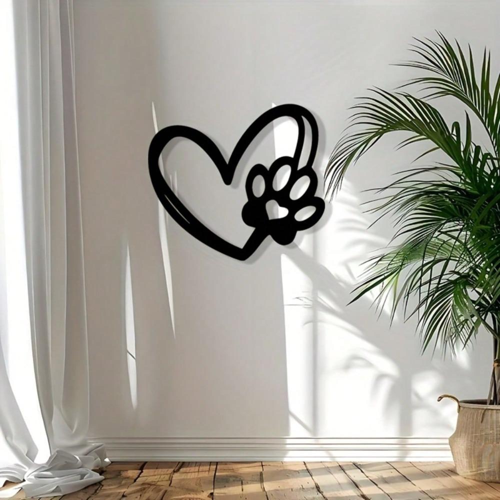 Metall-Wandkunst Haustier-Gedenkskulptur Hundeliebhaber Geschenk Minimalistische Schwarze Eisen Silhouette Innen Außen Wanddekor