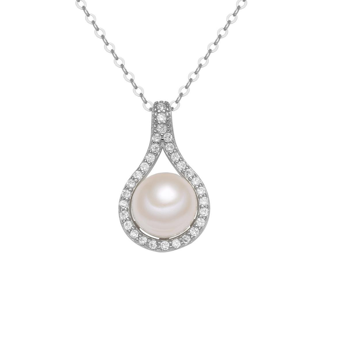 

Ожерелье с каплями воды из стерлингового серебра S925, женская мода, легкая роскошная цепочка на ключицу, подвеска из натурального пресноводного жемчуга премиум-класса 925 silver