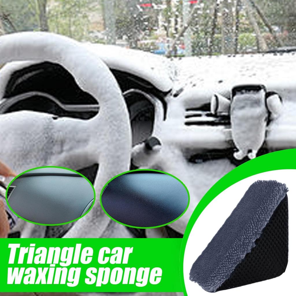 Car Applicator, Applicator Pad - Triangle Tire Shine Applicator, Car Wash Sponge, Portable Car Cleaning Pad Sponge