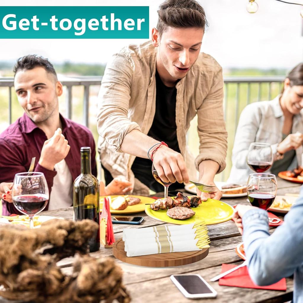 Gold Napkin Bands, Paper Napkin Rings Self Adhesive,Silverware Wraps Bands,Table Setup Wedding Event Party Supply,200 Pcs/Gold,NB-200-1Gold