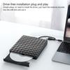 Portable USB 3.0 and Type C 2 Interfaces External DVD Drive, Fast Speed Data Transfer Writer for PC and Laptop