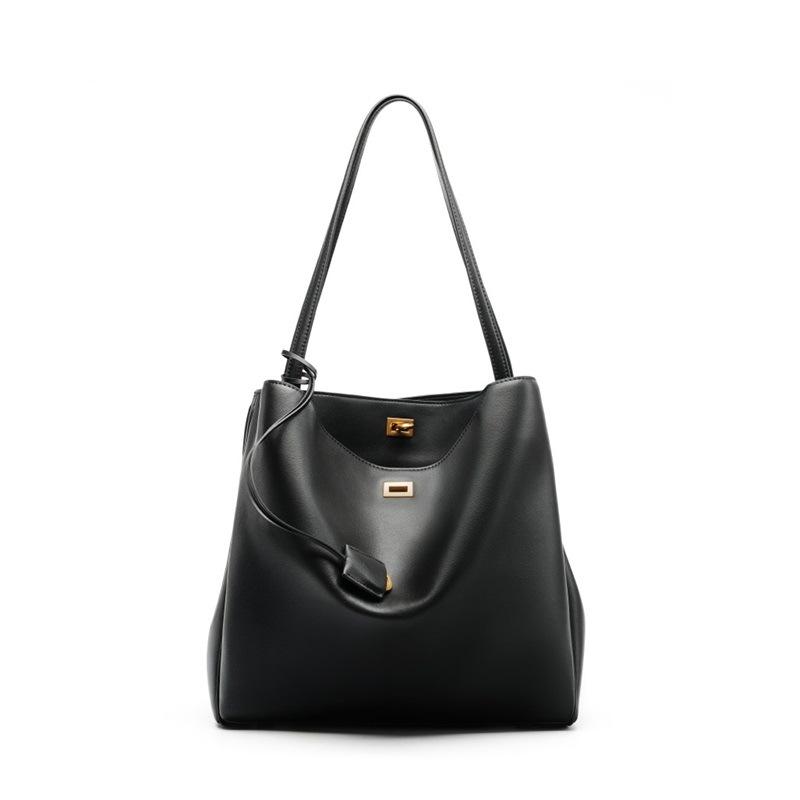 Large Bag, Genuine Leather Shoulder Bag, Underarm First Layer Cowhide, Large Capacity Women's High-end Tote Bag.