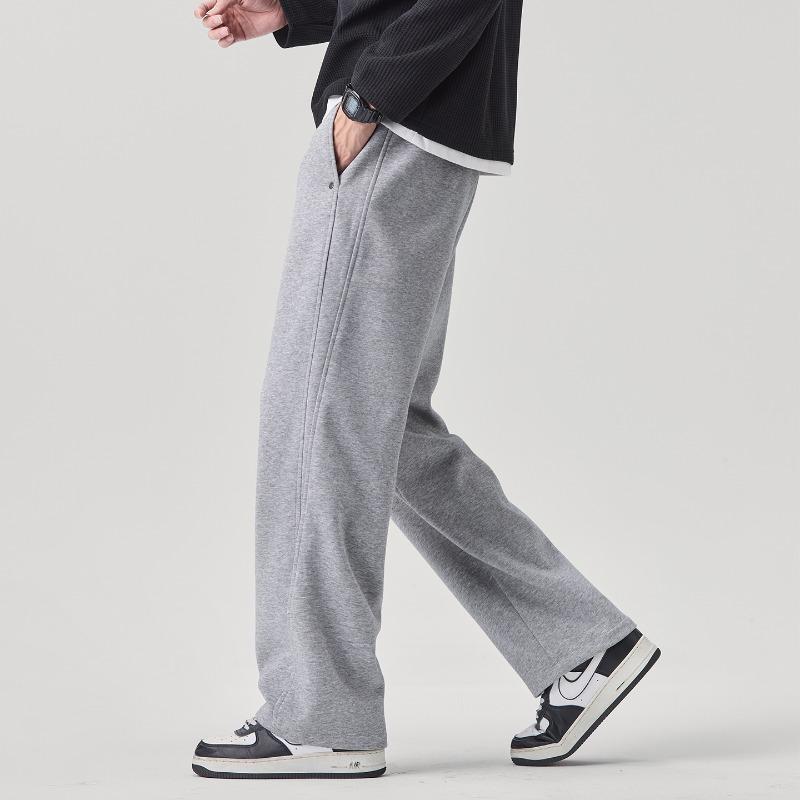 Spring Autumn Loose Casual Elastic Waist Wide Leg Sweatpants Male Lounge Pants Men Drawstring Trousers